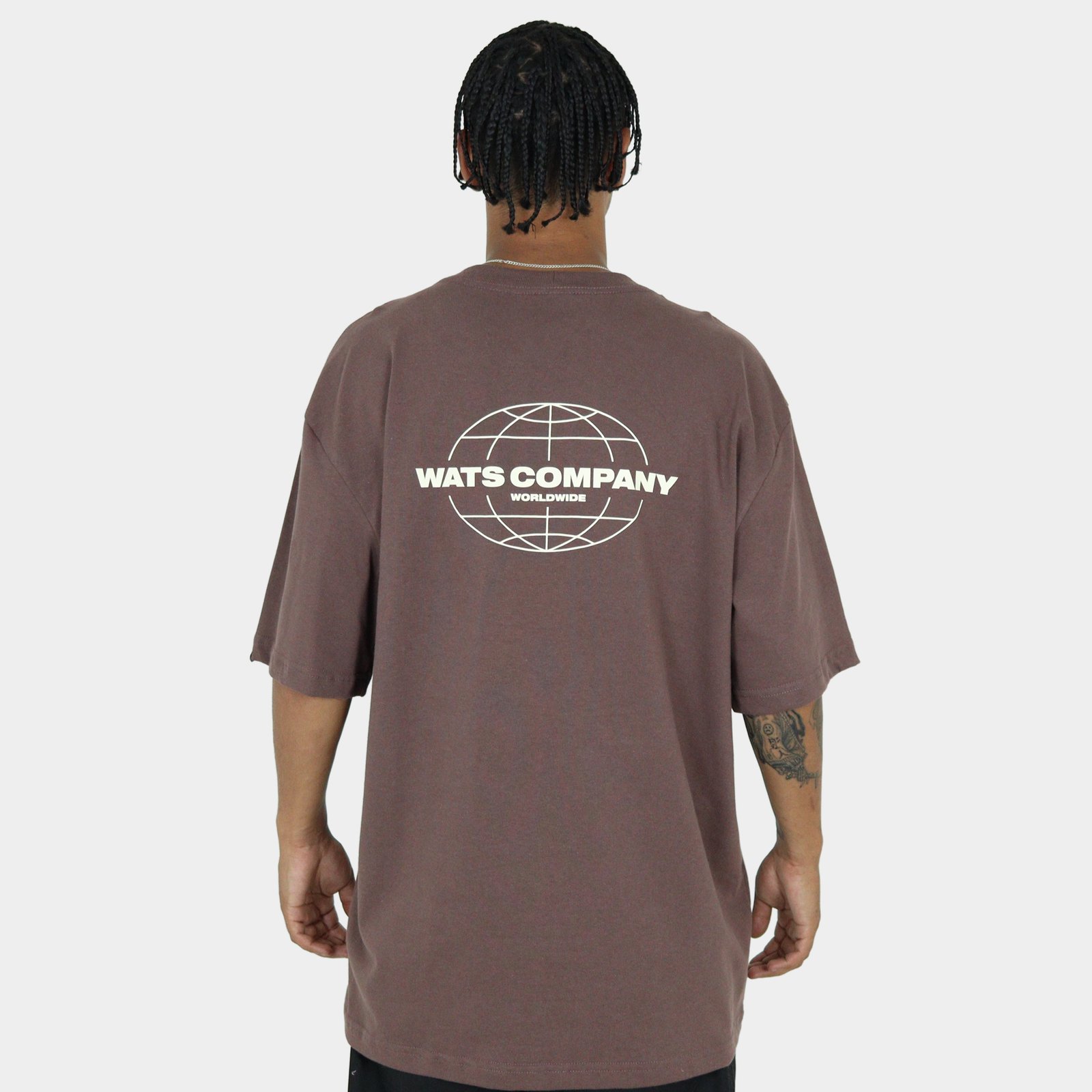 CAMISETA WATS OVERSIZED MARROM