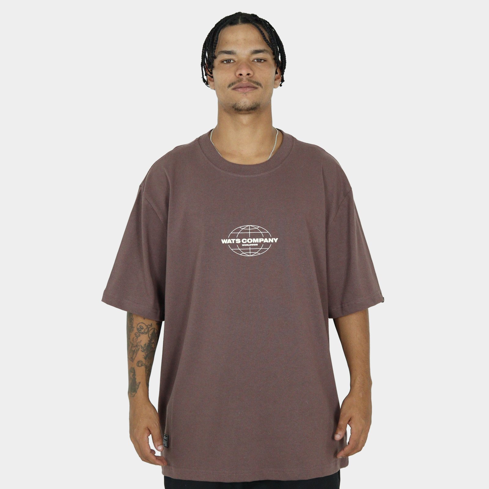 CAMISETA WATS OVERSIZED MARROM