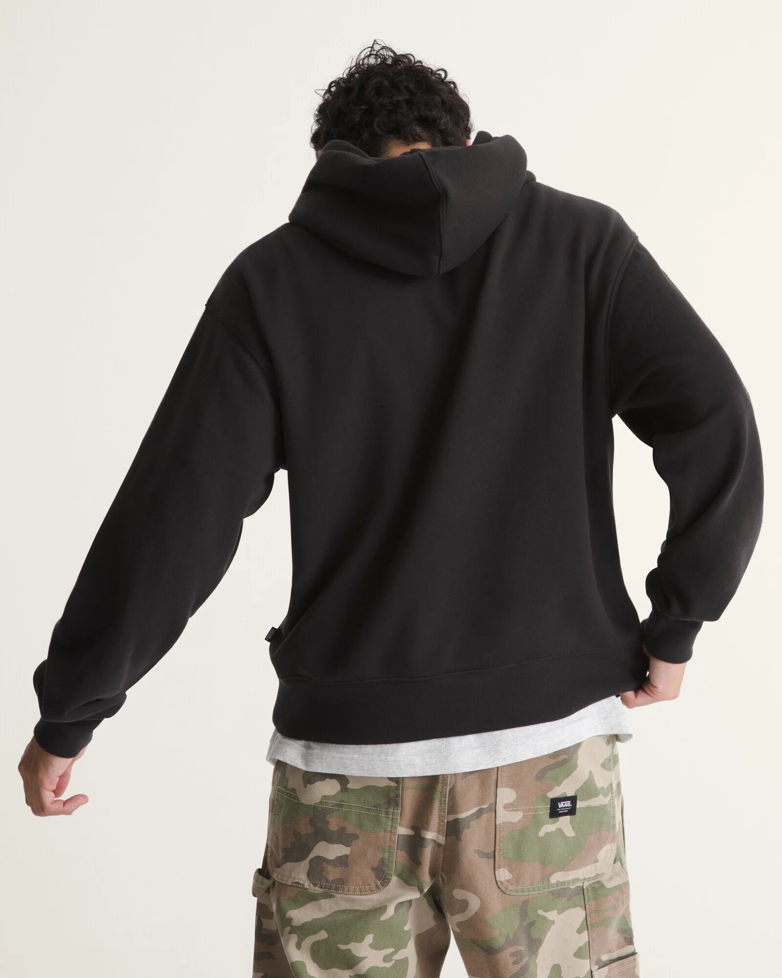 MOLETOM CANGURU VANS STRETCH LOGO BLACK