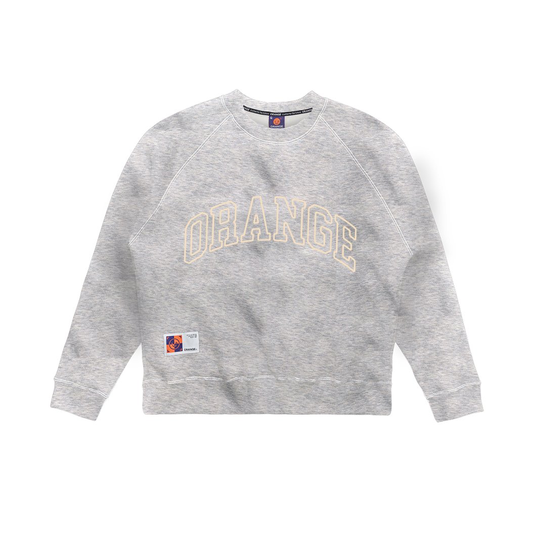 MOLETOM CARECA ORANGE POCKET COLLEGE CINZA MESCLA