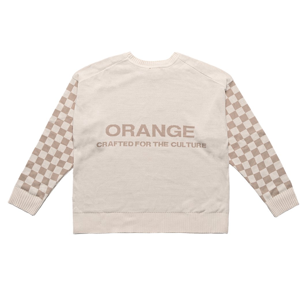 BLUSÃO TRICÔ ORANGE BEE OFF-WHITE
