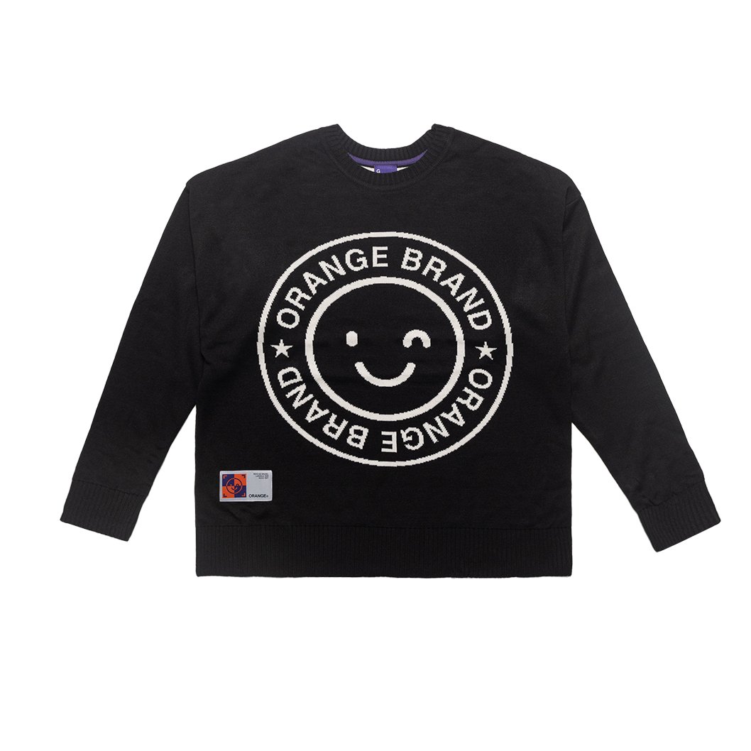 BLUSÃO TRICÔ ORANGE ORIGINAL LABEL PRETO