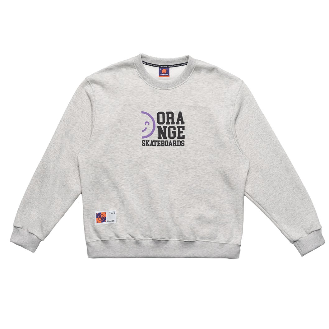 MOLETOM CARECA CORE ORANGE SK8 CINZA MESCLA